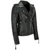 LJF0006 Women’s Classic Black Biker Real Leather Jacket – Timeless Motorcycle Style Coat