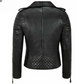LJF0006 Women’s Classic Black Biker Real Leather Jacket – Timeless Motorcycle Style Coat