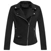 LJF0007 Women’s Suede Moto Jacket – Cross Zip Design, Soft Finish & Stylish Two‑Pocket Cut