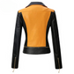 LJF0008 Women’s Tan‑Ming Real Faux‑Leather Moto Jacket – Slim Fit Biker Style, Modern Edge