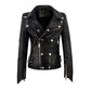 LJF0012 Women’s Black Motorcycle Bomber Real Leather Jacket – Biker Slim Fit, Cross-Zip & Stylish Finish