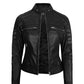 LJF0013 Women’s Black Café Racer Real Leather Jacket – Sleek Moto Style & Premium Finish