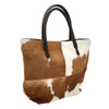 WB001 Women’s Brown & White Hair-On Cowhide Tote Bag – Genuine Cowhide, Rustic & Natural Style