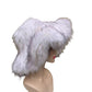 WC003 Women’s White Fox Fur Winter Bucket Hat – Luxe Soft Plush Cold-Weather Accessory