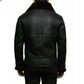 FJM001 B3 RAF Flying Aviator Real Fur Bomber Black Winter Genuine Leather Jacket