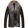 MFC08 Aviator Real Leather Coat with Removable Fox Fur Collar – Black & Brown