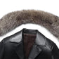 MFC08 Aviator Real Leather Coat with Removable Fox Fur Collar – Black & Brown