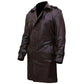 C002 Bay Watchmen Rorschach Fashion Brown Leather Trench Coat for Men – Genuine Leather Long Jacket