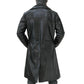 C005 Men’s Blade Runner 2049 “Ryan Gosling” Genuine Fur Leather Coat – Long Black Trench