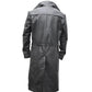 C006 Men’s  German WW2 Brown Belted Fur Lapel Leather Trench Coat – Genuine Cowhide Long Winter Coat