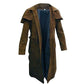 C007 Men’s A7 Vegas Brown Genuine Leather Trench Coat – Real Suede Finish Long Style