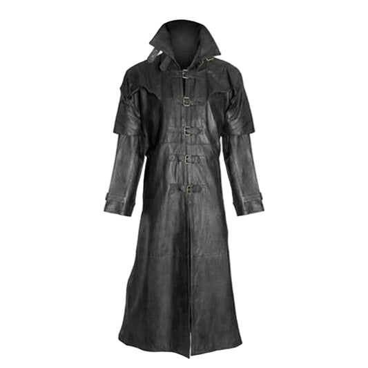 C009 Men’s Captain Full Length Van Helsing Real Leather Jacket – Genuine Leather Duster Trench