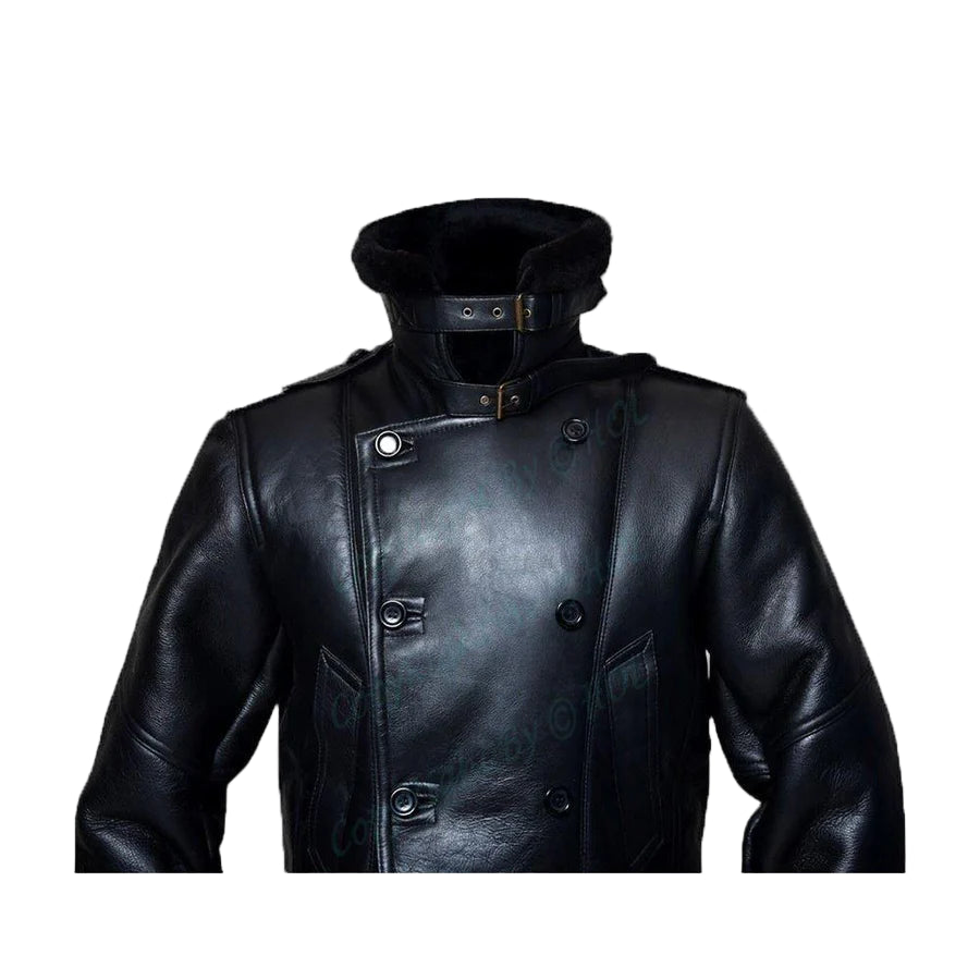 MFC01 Black Shearling Fur B3 RAF  – Genuine Leather WWII Aviator Winter Jacket