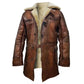 MFC02 Men’s Brown Shearling “Dark Knight” Bane Leather Coat – Real Leather Winter Fur Jacket