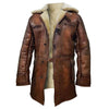 MFC02 Men’s Brown Shearling “Dark Knight” Bane Leather Coat – Real Leather Winter Fur Jacket